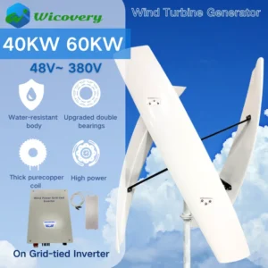 Turbina Eolica 60 kW con inverter 24 V-380 V per uso agricolo o in fabbrica
