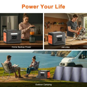 Greenery 2500W Power Stations G2500 2306WH Generator AC PV Dual Charging Foldable IP65 Waterproof Solar Panel Kit Hand Trolley - Image 3