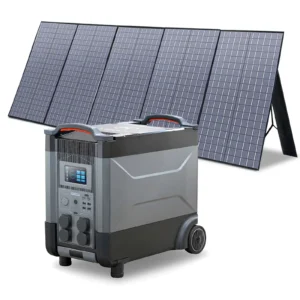 Solar Generator for R4000 with 400W Panel, 4 X 4000W (6000W Surge) AC Outlets, 3600Wh Portable Station
