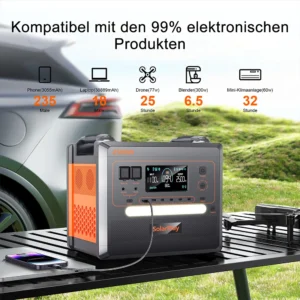 SOLARPLA2500W 2304WH LiFePo4 Portable Solar Power Station Camping Outdoor Generators 220V Battery Backup Mobile 200W Solar Panel - Image 2