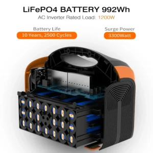 1200 Watt Solar Generator Kraftwerk Outdoor 1000W Off Grid Eco-friendly Portable Solar Power Station With Foldable Solar Panel - immagine 2
