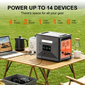Greenery 2500W Power Stations G2500 2306WH Generator AC PV Dual Charging Foldable IP65 Waterproof Solar Panel Kit Hand Trolley - Image 2