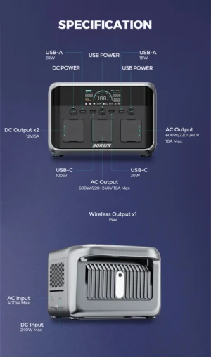 Sorein 600w Solar Power Station Portable Generator Ecoflow River Solar Generator Portable Power Station 500W - immagine 6