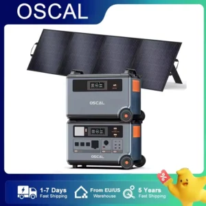 OSCAL 7200wh 6000W Powermax 6000 Solar Generator BP3600 Expansion Battery With Solar Panel 120V/240V Slipt Voltage App Control