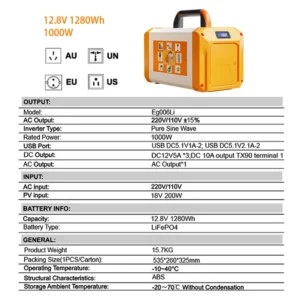 Low Price Portable 1000W Solar Generator Large Capacity Battery Outdoor Energy Storage Mobile Power Station RV Emergency Use - immagine 5