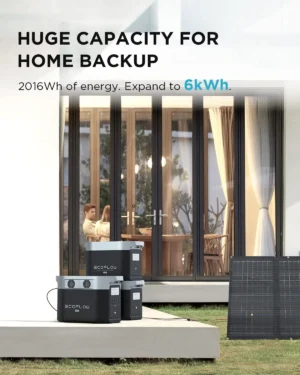 ECOFLOW Solar Generator DE LTA Max (2000) 2016Wh with 220W Solar Panel, 6 X 2400W (5000W Surge) AC - immagine 6