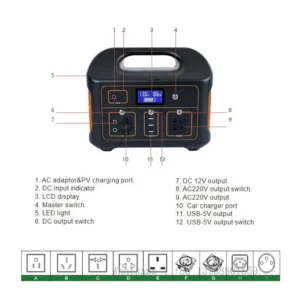 500W 1000W 1500W 2000W Lifepo4 Power Bank Portable Home Solar Lithium Battery Power Station Generator With Solar Panel - immagine 2
