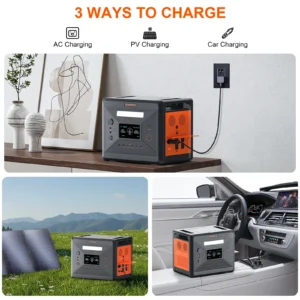 Greenery Power Bank G2500 Generator Set Rechargeable Battery 400W Solar Panel Folding Camping Car Adjustable Handle Trolley - immagine 2