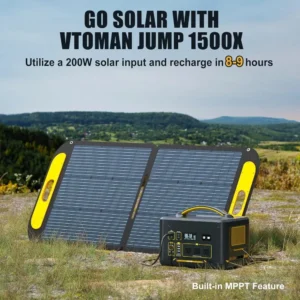 828Wh Portable Power Station & 110W Portable Solar Panel,1500W Solar Generator with 110W Panels Included