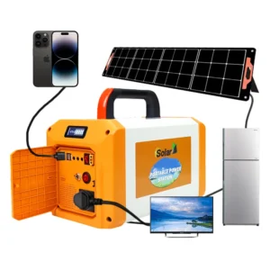 Portable 220V Home Solar Generator System 1000W Pure Sine Wave Inverter External Battery RV Port US Plug for Outdoor Camping