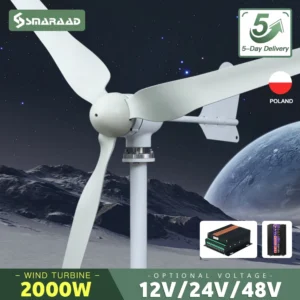 Generatore di turbina eolica orizzontale 2000w 12V 24V 24V 48 V Energia libera a potenza forte Dynamo da 220 V inverter per casa