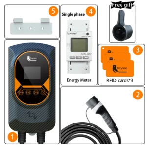 Type2 32A 7.6KW EV Charger Dynamic Load Blancing EVSE Wallbox Smart APP Function 11KW 22KW Charging Station Electric Car - Image 6