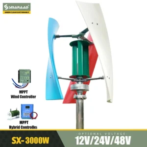Generatore di vento da 3kW con condotto ariatico interno 2000W 3000W Piccola Turbina eolica per permanente Maglev 12V 24V con controller MPPT con controller MPPT