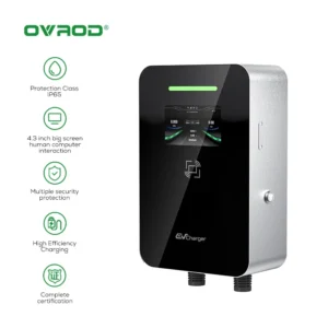 Stazione di ricarica veloce per veicoli elettrici da 11kw 22kW montata a parete con tipo di ricarica 5M, 2 pistole, schermo da 4,3 pollici e 32a 7kw - Image 4