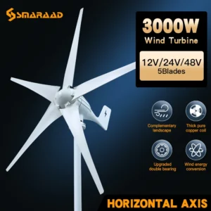 Power Of 3000W Horizontal Turbine 12V24V 48V Household 220V Charging Controller