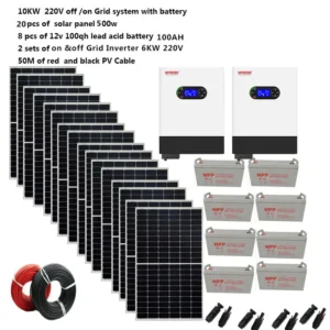 Kit di pannello solare completo per casa 10000 W 5000W 380V 3 frase220V sul sistema a griglia Growatt Grid Tie Inverter 2 MPPT PV PV 500W - Image 6