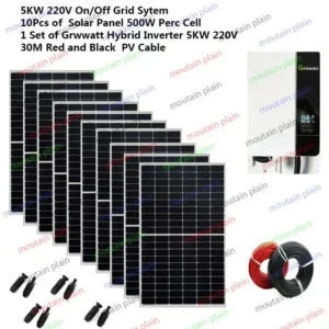 Kit di pannello solare sul sistema solare a griglia Off Home Grower Ibrid Inverter completo di batteria 5000W 10000W 220 V 110 V MPPT - Image 2