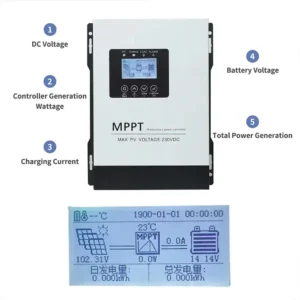 Controller di carica solare MPPT 30A/40A/50A/60A/100A con display LCD regolabile 12V/24V REGOLARE SOLAR SOLARE DUPPA PORTA USB - immagine 5