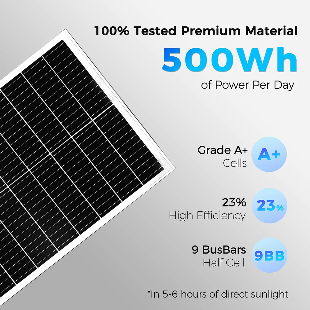 Pannello solare in vetro 100w 1pcs 2pcs 3pcs 4pcs 12V 200W 300W 400W pannelli solari per campeggio della stazione di potenza del frigorifero per la luce della luce ecc.