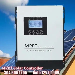 Controller di carica solare MPPT 30A/40A/50A/60A/100A con display LCD regolabile 12V/24V REGOLARE SOLAR SOLARE DUPPA PORTA USB - immagine 3