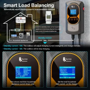 Type2 32A 7.6KW EV Charger Dynamic Load Blancing EVSE Wallbox Smart APP Function 11KW 22KW Charging Station Electric Car - Image 5